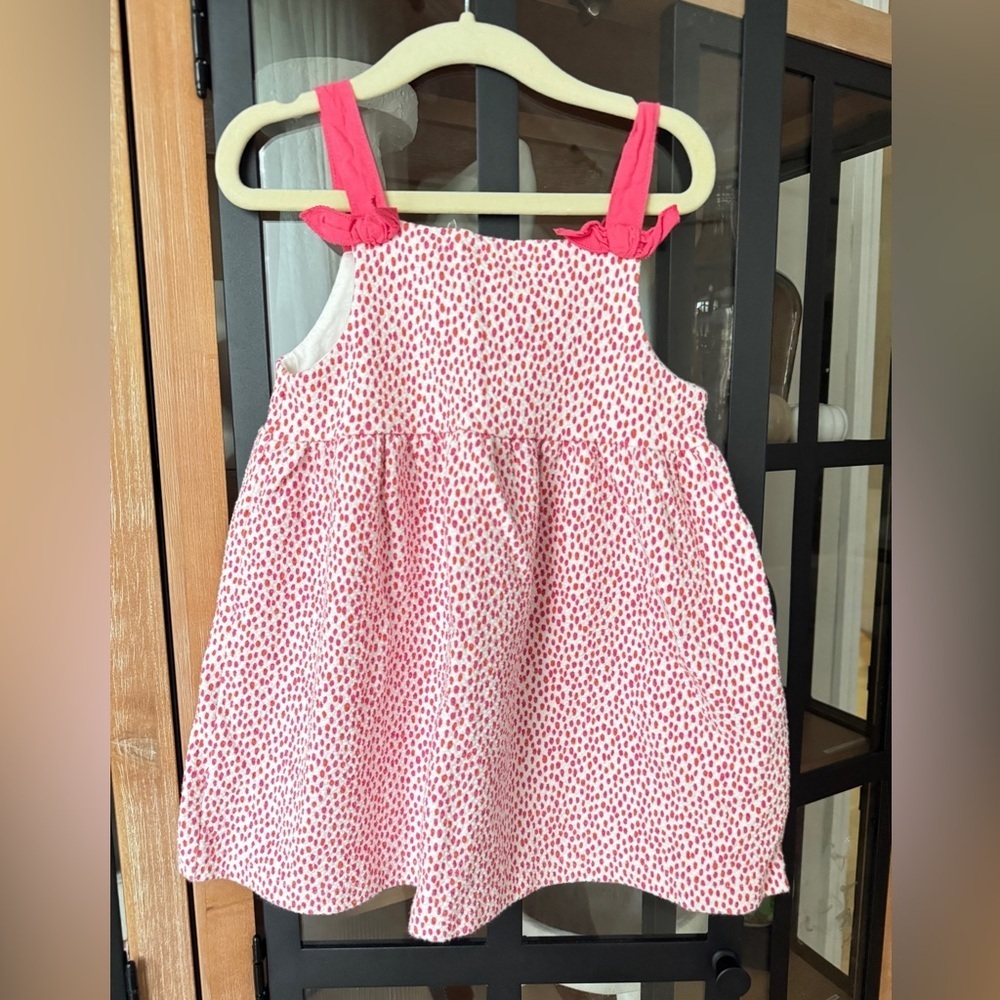 Zara Kids dress tank bows sleeveless print jacquard polkadots coral toddler girl